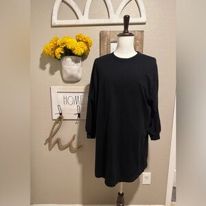 Old navy flowy black long sleeve shirt dress preloved